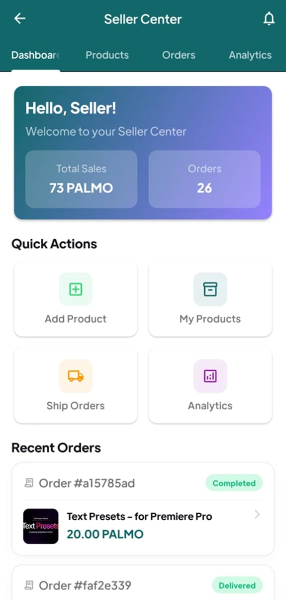 Seller Screen